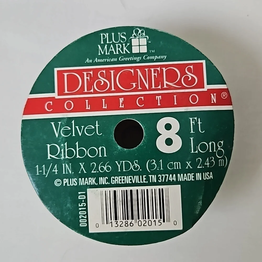 Green Veleteen Ribbon Lots of 5 1 1/4" x 2.66 yd 8 ft Unopened Plus Mark - Picture 2 of 4